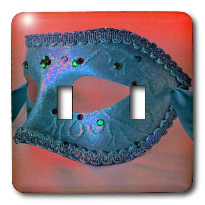 3dRose LSP_7022_2 Masquerade in Antique Light Blue Glitter Double Toggle Switch, Multicolor