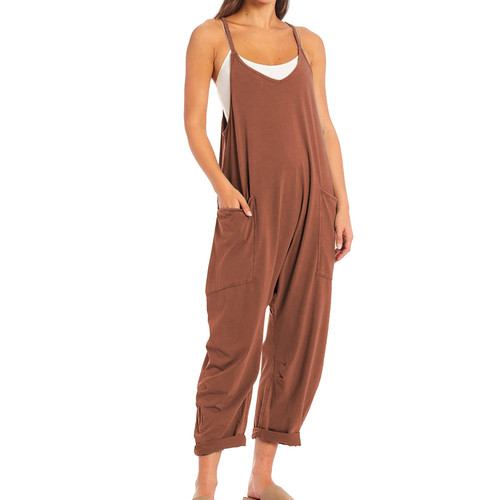 SeeLuNa Womens Casual Sleeveless Jumpsuits V-Neck Spaghetti Strap Wide Leg Romper Overalls Jumpsuit with Pockets(Red,XL) SeeLuNa Womens Casual Sleeveless Jumpsuits V-Neck Spaghetti Strap Wide Leg Romper Overalls Jumpsuit with Pockets(Red,XL)