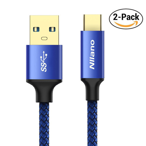 llano USB C Type C Cable, 3A Quick Charge, USB C to USB A Cable with 56k ohm Resistor for Type-C Supported Devices - Navy Blue (4ft 2Pack)
