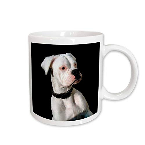 3dRose White Boxer Uncropped Ears Mug, 15-Ounce