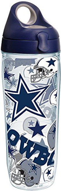 Tervis 1247896 NFL Dallas Cowboys All Over Tumbler with Wrap and Navy with Gray Lid 24oz Water Bottle, Clear Tervis 1247896 NFL Dallas Cowboys All Over Tumbler with Wrap and Navy with Gray Lid 24oz Water Bottle, Clear