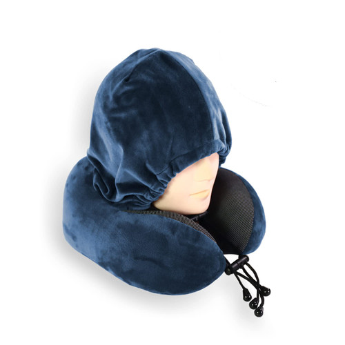 Hooded Neck Pillows for Travel, Chin Support Pillow Adjustable 100% Pure Memory Foam Neck Pillow, Comfortable & Breathable Cover, New Ergonomic Design Soft Best Full Neck Surround Pillow Sleep