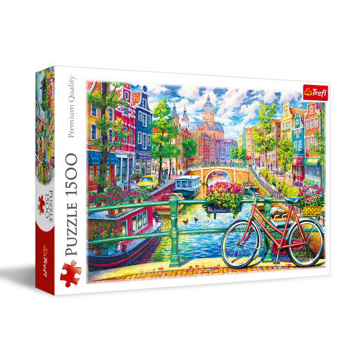 TREFL 1500 Piece Jigsaw Puzzles, Amsterdam Canal, Colorful Puzzle of The Netherlands, European Puzzle, Adult Puzzles, Trefl 26149 TREFL 1500 Piece Jigsaw Puzzles, Amsterdam Canal, Colorful Puzzle of The Netherlands, European Puzzle, Adult Puzzles, Trefl 26149