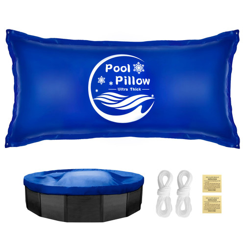 4 x 8ft Pool Pillows for Above Ground Pools, 0.4mm Thicker PVC Winterize Pool Closing Kit, Durable Pool Cover Air Pillow Kit for Winter to Support Covers, Rope Included, 1 Pack