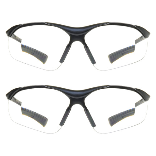 proSPORT Full Lens Reader Safety Glasses 2 Pairs Magnifier Reading Power +2.50 Clear Lens Industrial Wraparound Not Bifocal