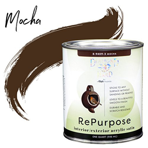 Majic Paints 8-9409-2 Diamond Hard Interior/Exterior Satin Paint RePurpose Your Furniture, Cabinets, Glass, Metal, Tile, Wood and More, 1-Quart, Mocha