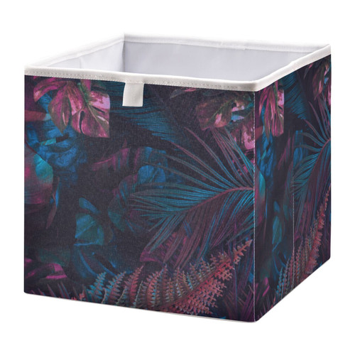Palm Leaves Storage Basket Storage Bin Rectangular Collapsible Laundry Baskets Nursery Storage Hamper Organizer for Home Office Dorm Shelf