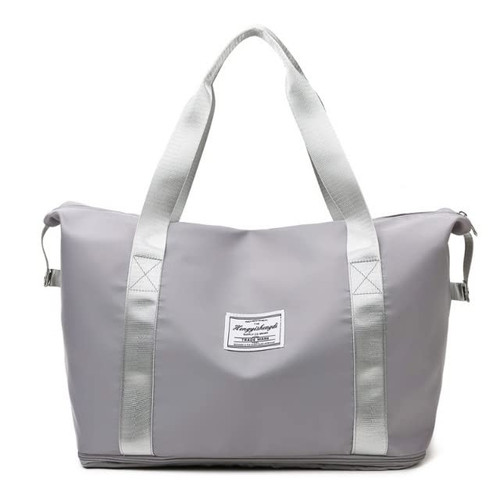 Matata Travel Duffel Bag,Large Size, Sports Tote Gym Bag, Shoulder Weekender Overnight Bag for women (Light grey)