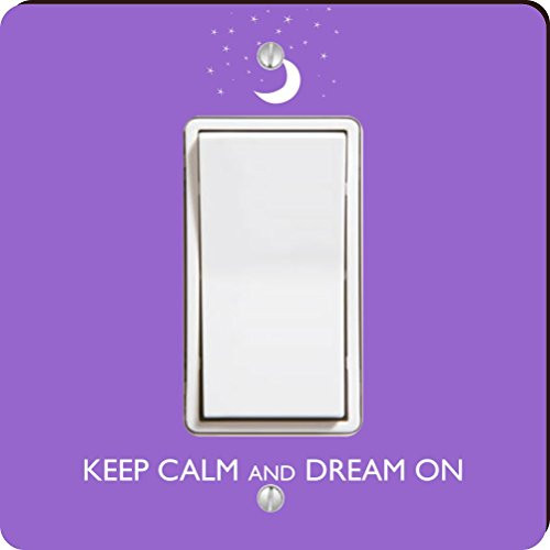 Rikki Knight Keep Calm and Dream on Single Rocker Light Switch Plate, Violet