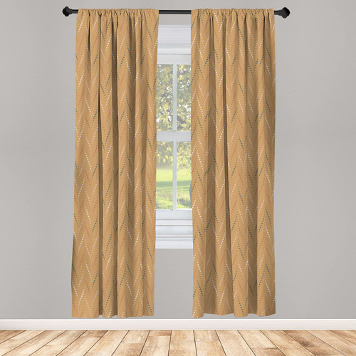 Ambesonne Polka Dots Curtains, Abstract Print with Circles Put in Chevron Style, Window Treatments 2 Panel Set for Living Room Bedroom, Pair of - 28" x 95", Camel Dimgray Ambesonne Polka Dots Curtains, Abstract Print with Circles Put in Chevron Style, Window Treatments 2 Panel Set for Living Room Bedroom, Pair of - 28" x 95", Camel Dimgray