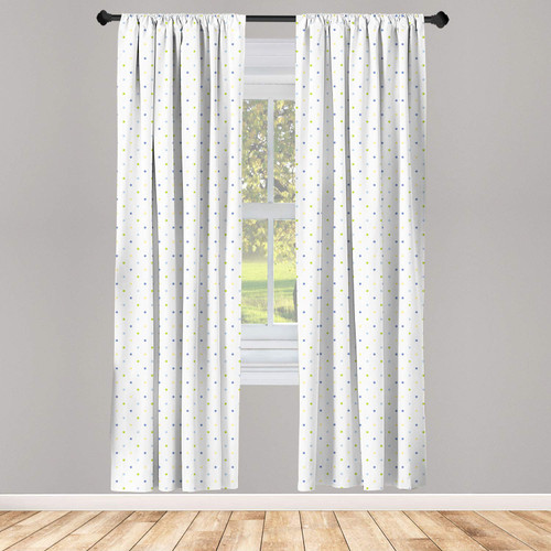 Ambesonne Retro Curtains, Small Polka Dots on a White Background in Pastel Colors Classical Romantic Pattern, Window Treatments 2 Panel Set for Living Room Bedroom, Pair of - 28" x 95", Multicolor Ambesonne Retro Curtains, Small Polka Dots on a White Background in Pastel Colors Classical Romantic Pattern, Window Treatments 2 Panel Set for Living Room Bedroom, Pair of - 28" x 95", Multicolor