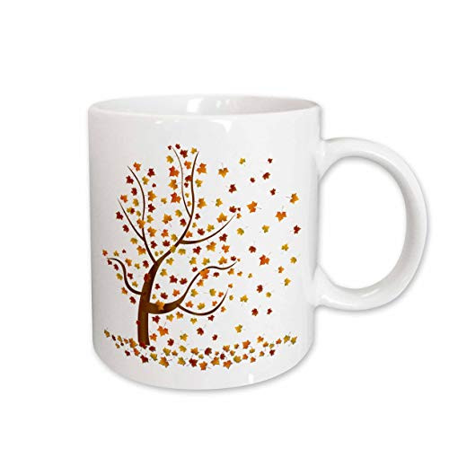 3dRose mug_62989_2"Fall Tree with Leaves" Ceramic Mug, 15 oz, Multicolor