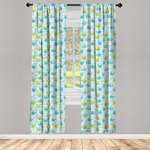 Ambesonne Whale Curtains, Pastel Look Animals of The Seas in Minimal Design Polka Dots and Stripes, Window Treatments 2 Panel Set for Living Room Bedroom, Pair of - 28" x 95", Sea Green and Turquoise Ambesonne Whale Curtains, Pastel Look Animals of The Seas in Minimal Design Polka Dots and Stripes, Window Treatments 2 Panel Set for Living Room Bedroom, Pair of - 28" x 95", Sea Green and Turquoise