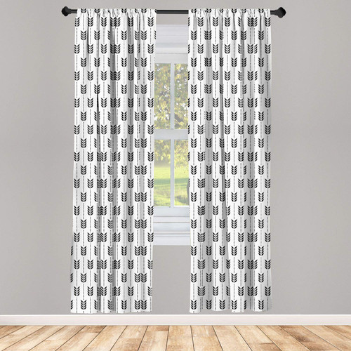 Ambesonne Black and White Window Curtains, Geometric Composition with Dots and Foliage Leaves Monochrome Design, Lightweight Decor 2-Panel Set with Rod Pocket, Pair of - 28" x 95", White and Black Ambesonne Black and White Window Curtains, Geometric Composition with Dots and Foliage Leaves Monochrome Design, Lightweight Decor 2-Panel Set with Rod Pocket, Pair of - 28" x 95", White and Black