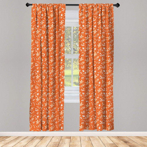 Ambesonne Floral Curtains, Silhouettes of Nature Elements and Dots on Warm Colored Background, Window Treatments 2 Panel Set for Living Room Bedroom, Pair of - 28" x 95", Champagne Orange Ambesonne Floral Curtains, Silhouettes of Nature Elements and Dots on Warm Colored Background, Window Treatments 2 Panel Set for Living Room Bedroom, Pair of - 28" x 95", Champagne Orange