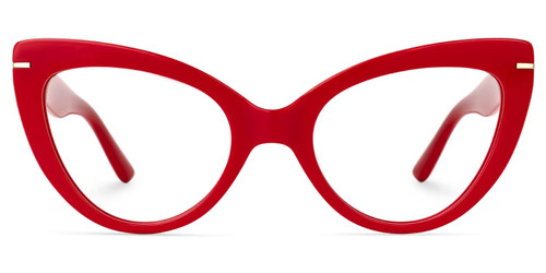 VOOGLAM Fashion Cat Eye Frames for Women 2023 Trend, Reading Glasses Frames Commute Sturdy Cute Frame Party Props Dress Accessiories Red-0330