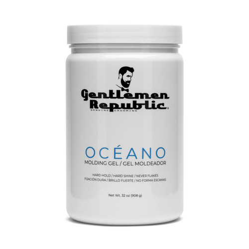 Gentlemen Republic 32oz Oceano Gel - Strong Hold and High Shine for All Hair Types, 100% Alcohol-Free and Easy to Apply, Professional Formula with Fresh Scent