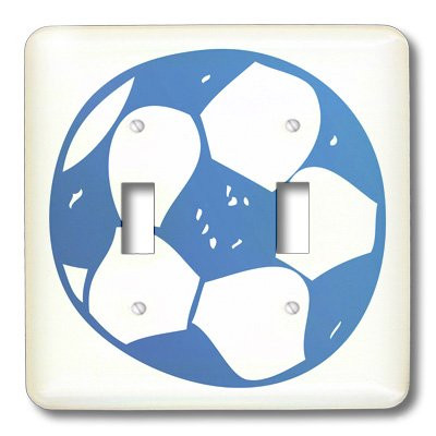 3dRose LSP_38391_2 Blue Soccer Ball Double Toggle Switch