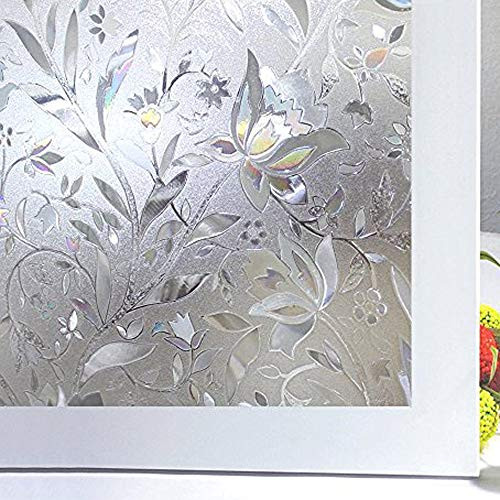 Window Film Privacy Film 35.4" by 78.7" Glass Film Decorative Window Films Window Cling Film Static Cling Window Film Anti UV No Glue Heat Control for Home Office, Bloss