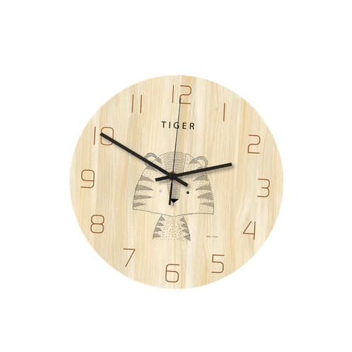 VINTORKY 1PC Battery Clock Battery Wall Clock Home Decoration Cartoon Clock Hanging Clock Acrylic Clock Wood Color