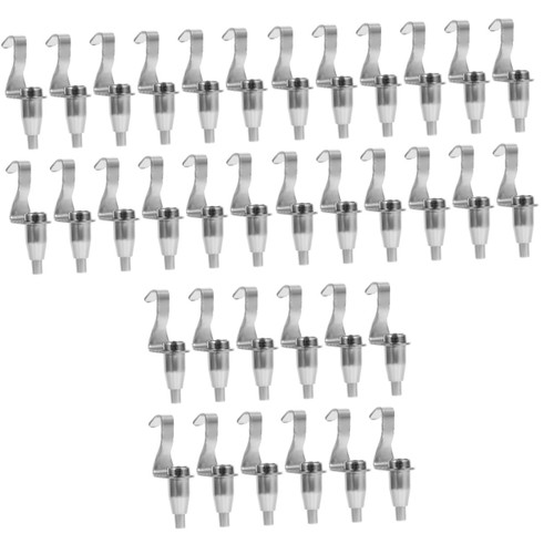 DOITOOL 36 Pcs Picture Rail Hook Gallery Display Hooks Gallery Display Hanging Picture Wire Rail Hanging Hooks Wire Rope Hooks Wire Rope Hanger Hooks Picture Hangers Iron Metal Silver Hook