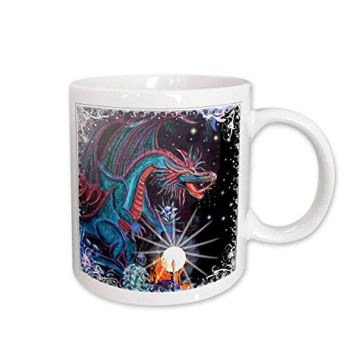 3dRose Dragon Majick of The OpalCeramic Mug, 15-Ounce