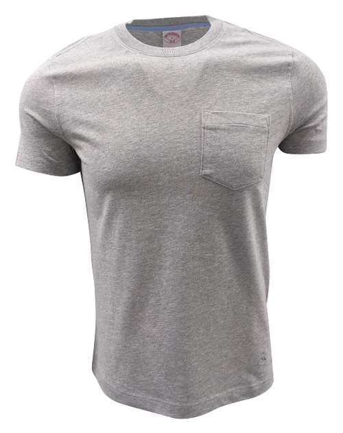 Brooks Brothers Men's Cotton Pocket Crewneck T-Shirt (Medium, Grey)