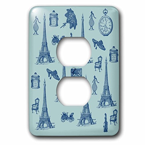 3dRose lsp_123452_6 Vintage Paris Theme Collage with Eiffel Tower Light Switch Cover