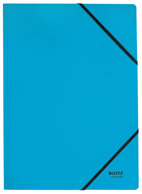 Leitz A4 Recycle 100% Blue 39080035 Cardboard Folder with Elastics and No Flaps