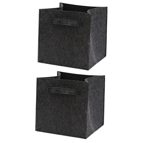 BESTOYARD 2pcs felt storage box containers for toys round clothes storage bins toy containers felt storage bins shallow basket shallow storage bins collapsible nordic child grocery basket