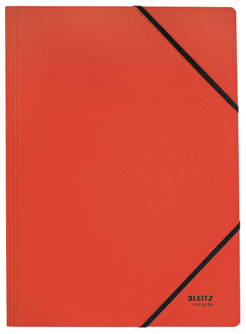Leitz Recycle Card Folder with Elastic Band Closure A4 - Red