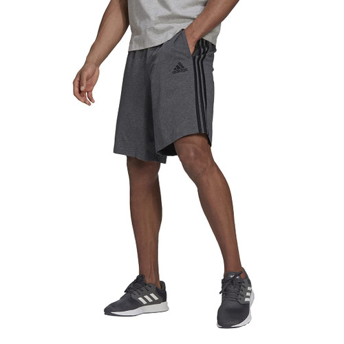 adidas mens Essentials Shorts Dark Grey Heather/Black Large