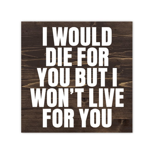 I Would Die for You But I Won't Live for You Wall Art Canvas for Laundry Decor Decorative Canvas Wall Art Quotes for Spa Guest Room Wall Decor 12x12 Inch