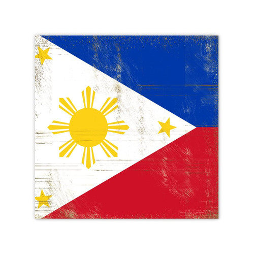 Philippines Framed Canvas Artwork for Bar Decor Farmhouse State Flag Travel Canvas Wall Art Quotes for Laundry Indoor Room Decor 12x12 Inch