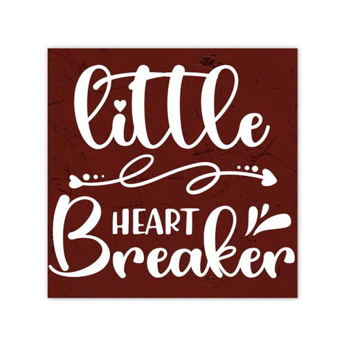 Little Heartbreaker Canvas Posters Wall Art for House Decor Vintage Happy Valentine's Day Canvas Wall Art Quotes for Nursery Laundry Gallery Wall Decor 12x12 Inch