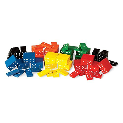 ETA hand2mind Wood, Assorted Colors, Dominoes Double-Six Classroom Kit (6 Sets of 28)