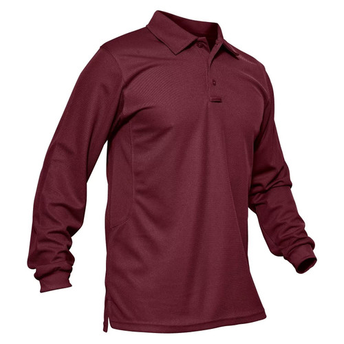 MAGCOMSEN Work Shirts Men Polo Shirts for Men Long Sleeve T Shirts Golf Shirts Fishing Shirts Summer Shirts Casual Shirts Quick Dry Shirts Golf Polo Shirts for Men Wine Red