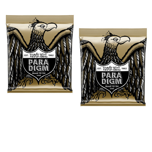 2 PACK Ernie Ball 2086 Paradigm 80/20 Bronze Acoustic Guitar Strings Medium Light 12-54