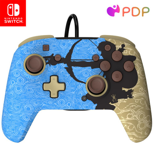 PDP REMATCH Enhanced Wired Nintendo Switch Pro Controller, Switch Lite/OLED Compatible (Zelda Ancient Arrow)