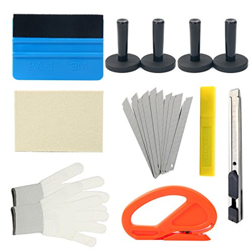 8MILELAKE 7 Kinds of Car Vinyl Wrap Tool Window Tint Kit for Auto Film Tinting Scraper Application Installation