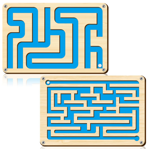 Sintuff 2 Pcs Wooden Maze Circuit Game, Easy to Hard Levels, Dementia Activities for Seniors Elderly Alzheimers Products Maze Toy Gifts for Alzheimer's Patients, Improving Skills and Coordination