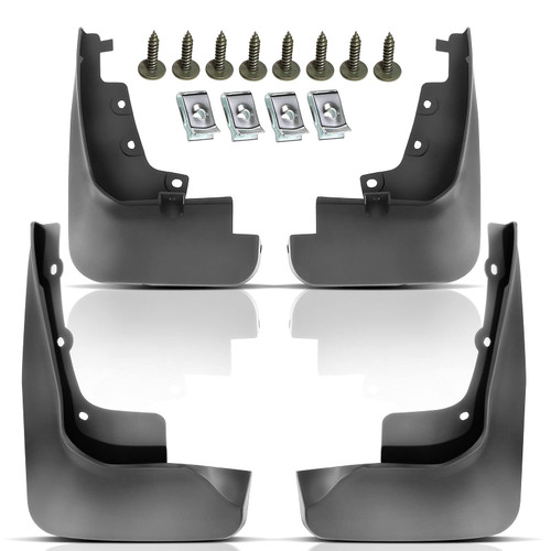 YHTAUTO Set of 4 Mud Flaps Splash Guards Accessories Replacement for Ford Edge 2017-2020 Sport Utility, with Running Board, Front and Rear LH RH, Black
