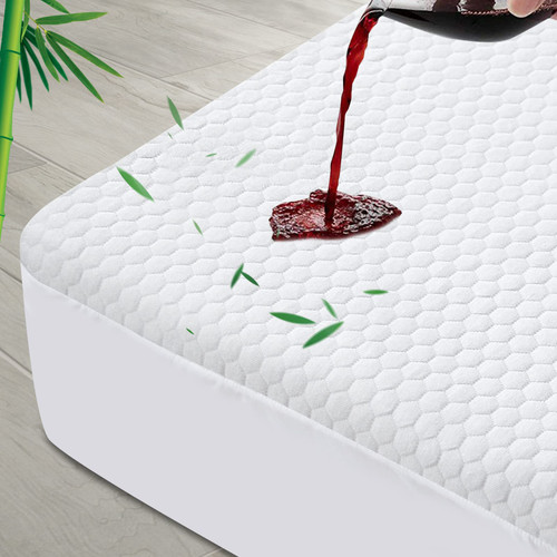 Waterproof Full Size Mattress Protector, Viscose Made from Bamboo 3D Cooling Breathable Air Fabric Soft Mattress Pad Cover, Fitted 8-14 inch Deep Pocket, Washable Noiseless (White, Full)