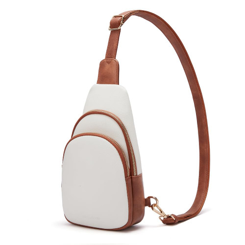 pclove Crossbody purses for women trendy Sling Bag for Women belt bag Fanny Packs for women cross body bag purse women Vegan Leather Small sling bags crossbody bags for women Chest Bag Travel White