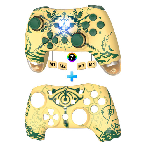 DYONDER Switch Controller, Wireless Switch Pro Controller for Switch/Switch Lite/Switch OLED, Wireless Gamepad for PC/iOS/Android with RGB/Programmable/Motion Control/Vibration/Turbo/Wakeup(Yellow)
