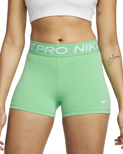 Nike Women's Pro 3" Shorts (as1, Alpha, l, Regular, Regular, Spring Green/White)