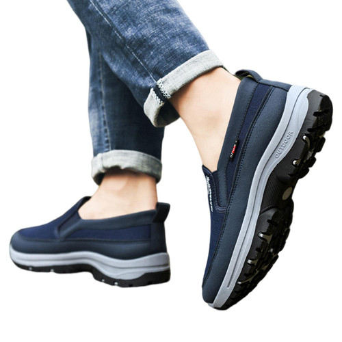 Mens Orthopedic Sneakers, Slip On Shoe, Lightweight Outdoor Mens Casual Shoes Breathable CNA Trop Shoes Hiking Running Orthopedic Sneakers for Men Dark Blue