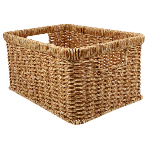 Cabilock 1pc Rattan Storage Basket rattan woven basket closet storage bin Woven Storage Bins sundries pantry storage baskets clothes storage organizer plastic dirty laundry basket wicker