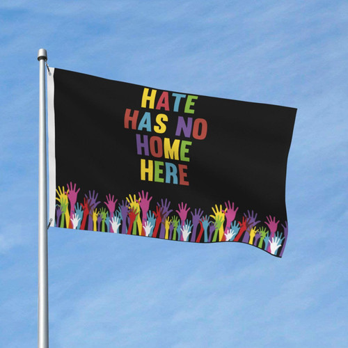 Hate Has No Home Here Flag 3X5 FT Banner for Indoor And Outdoor Vivid Color Fade Resistant Garden Flag Hate Has No Home Here Flag 3X5 FT Banner for Indoor And Outdoor Vivid Color Fade Resistant Garden Flag