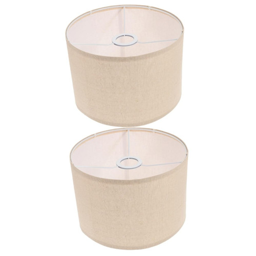 Garneck 2pcs Linen Lampshade Victorian Lamp Shade Vintage Decor Victorian Decor Drum Lamp Shades Barrel Lampshade Drum Lampshade for Floor Lamp Linen Khaki Replacement Lamp Shade Household